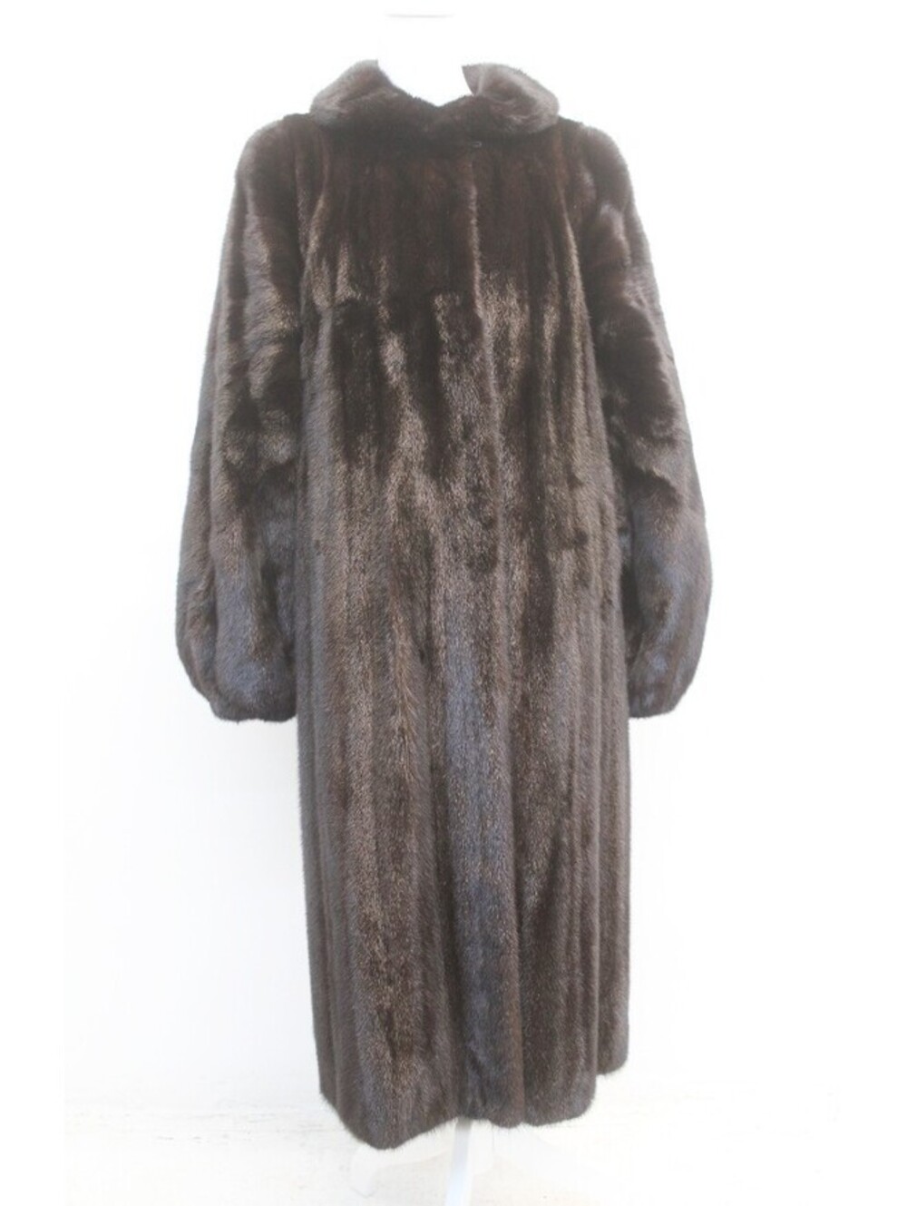 EXCELLENT BLACK / BROWN FEMALE MINK FUR COAT JACKET WOMEN WOMAN SIZE 4 PETITE